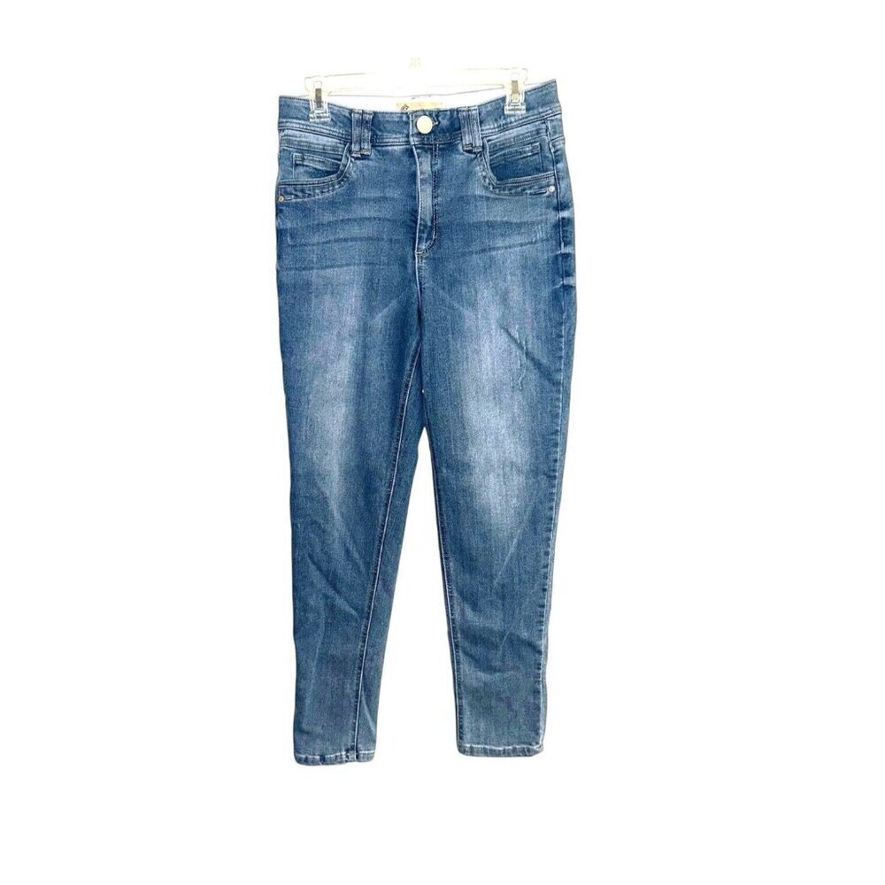 Democracy Ab Medium Wash Straight Leg High Rise Comfort Waist Blue Jeans Size 8